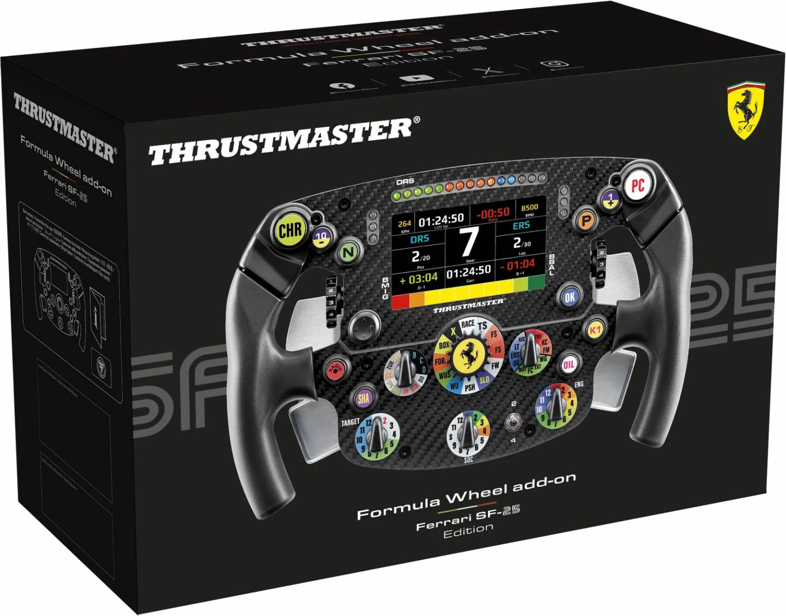 Timon garash, Thrustmaster Ferrari SF-25 Formula Wheel Add-On, ekran LCD 109 mm, kompatibil PS4/PS5/PC
