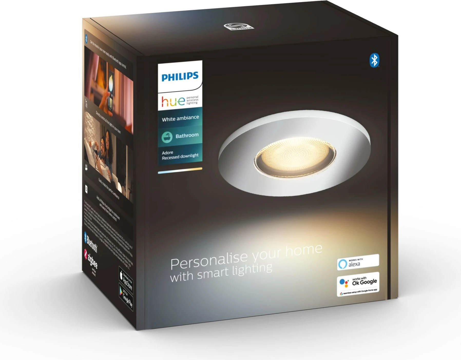 Dritë e futur Philips Hue White ambience Adore, Smart, Bluetooth/Zigbee, LED, Silver