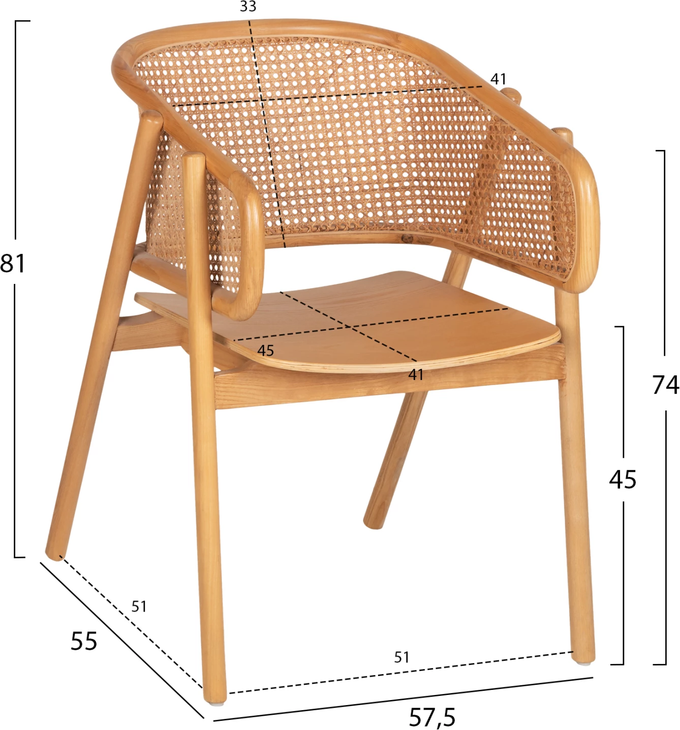 Karrige Kenlee, dru frashëri dhe ratan natyral, 57.5x55x81H cm