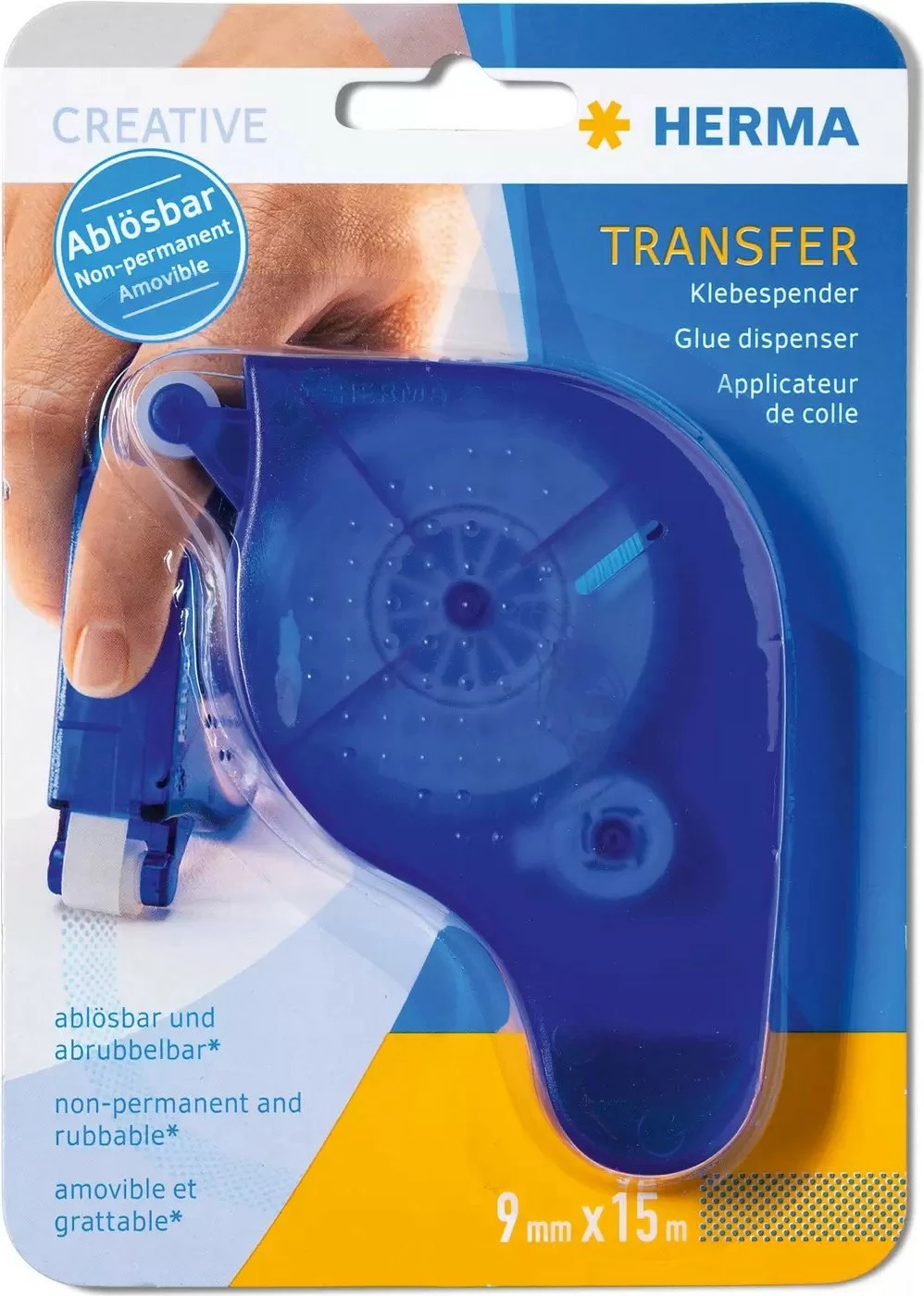 Dispenser ngjitësi HERMA, 15m, i mbushshëm, ngjyrë kaltër