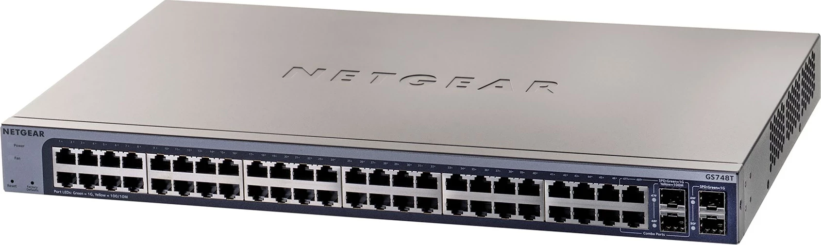 Switch i menaxhuar NETGEAR GS748Tv6, 48 porta Gigabit Ethernet, 2 SFP, Gri