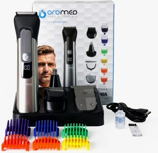 Makinë rroje multifunksionale Oromed ORO-TRIMMER ALL IN ONE, 1200 mAh, e zezë/argjendtë