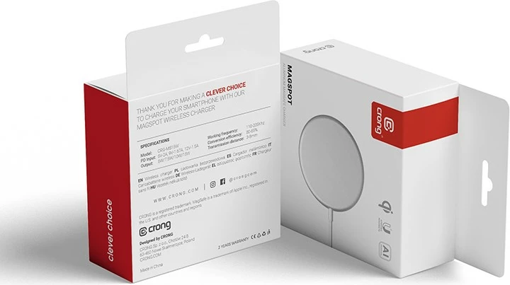 Karikues wireless CRONG MagSpot, 15W, MagSafe, USB-C, Graphite