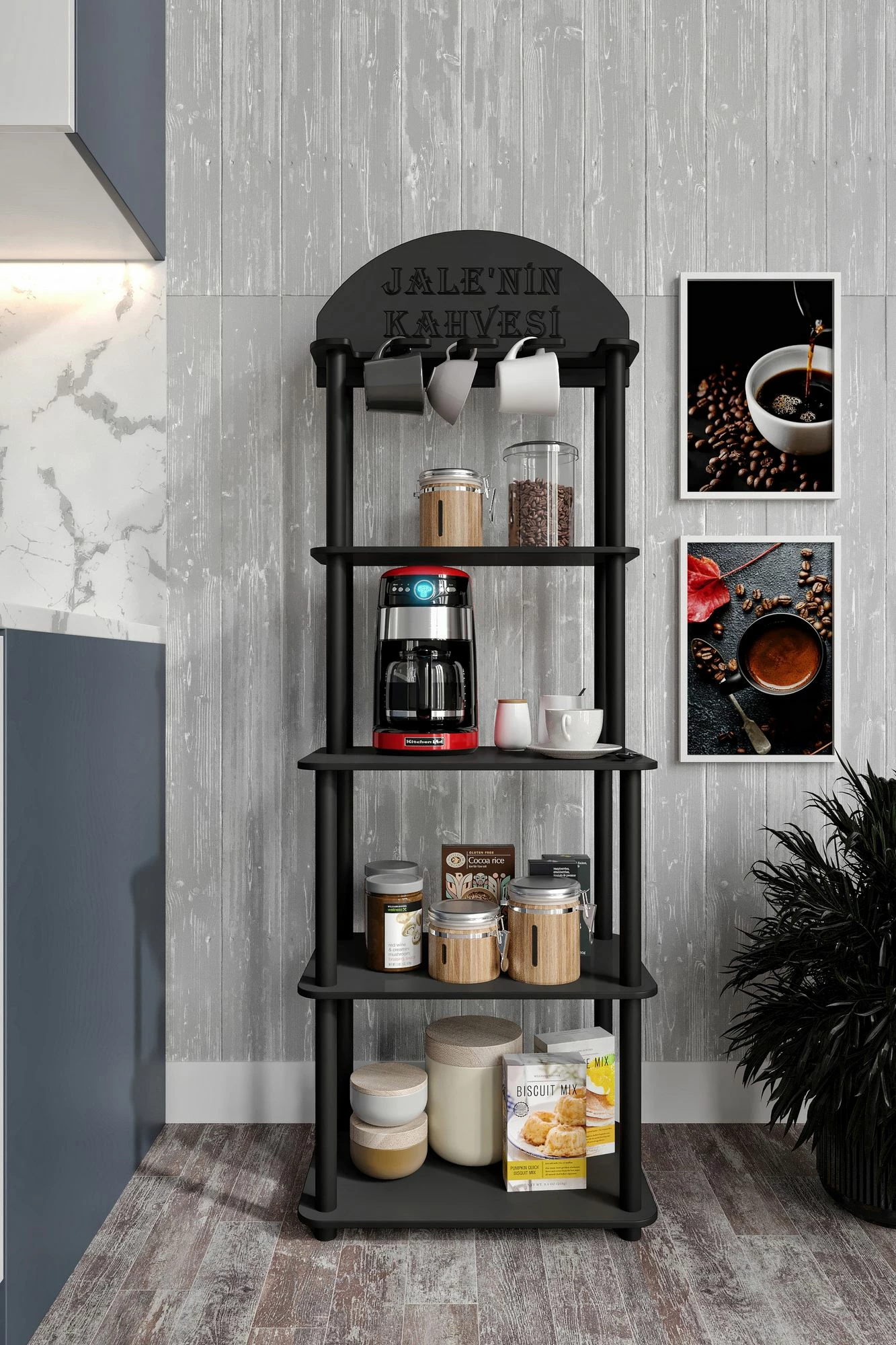 Stendë për kafe Skye Decor, Lungo, e zezë