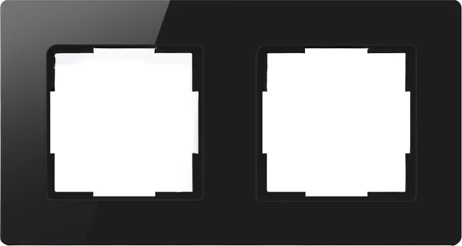 kornizë switchi Avatto TS20, 2-vendëshe 55x55mm, xham i temperuar, e zezë