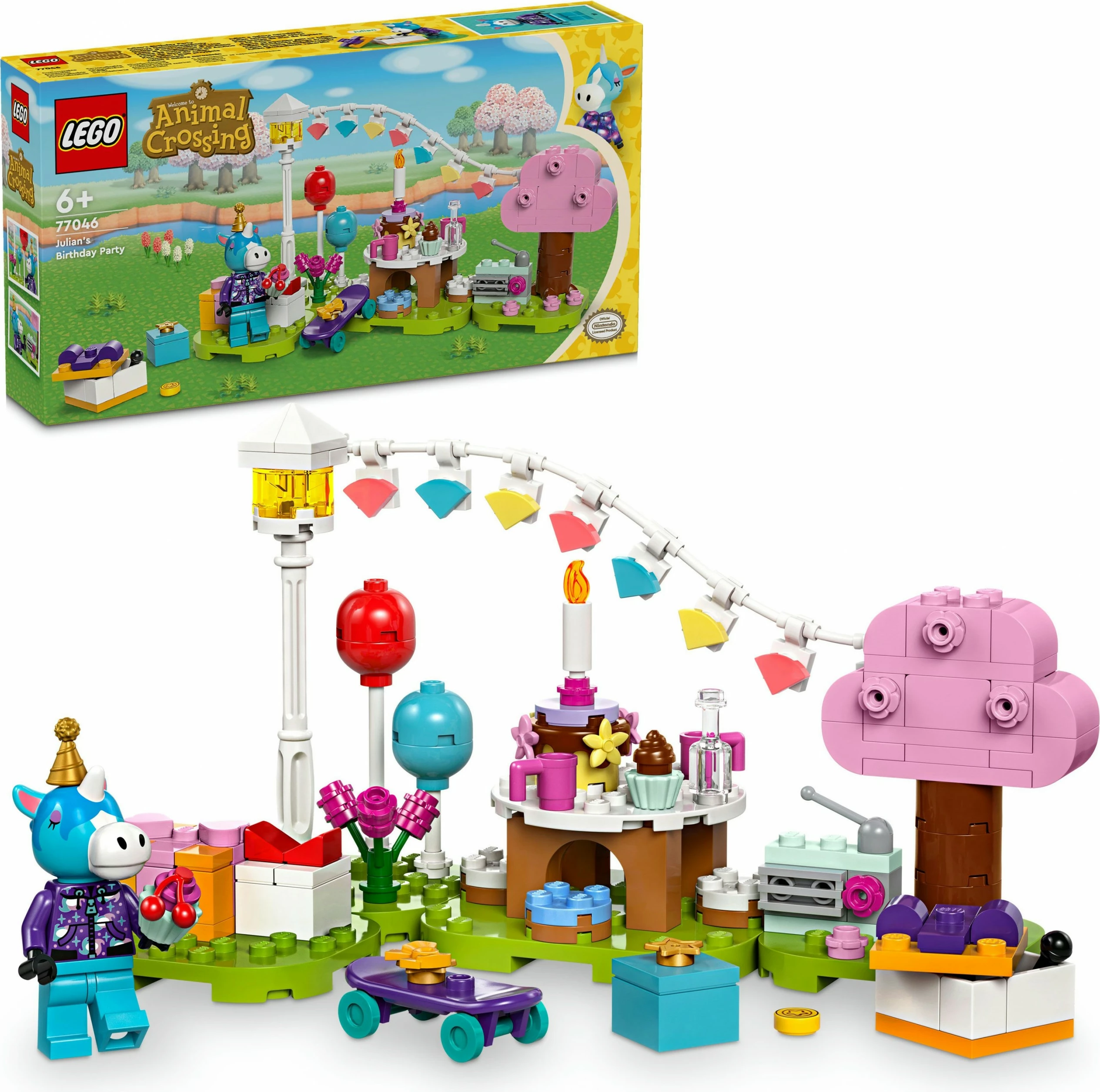 Set ndërtimi LEGO Animal Crossing 77046 Julian's Birthday Party, 170 pjesë, multikolor