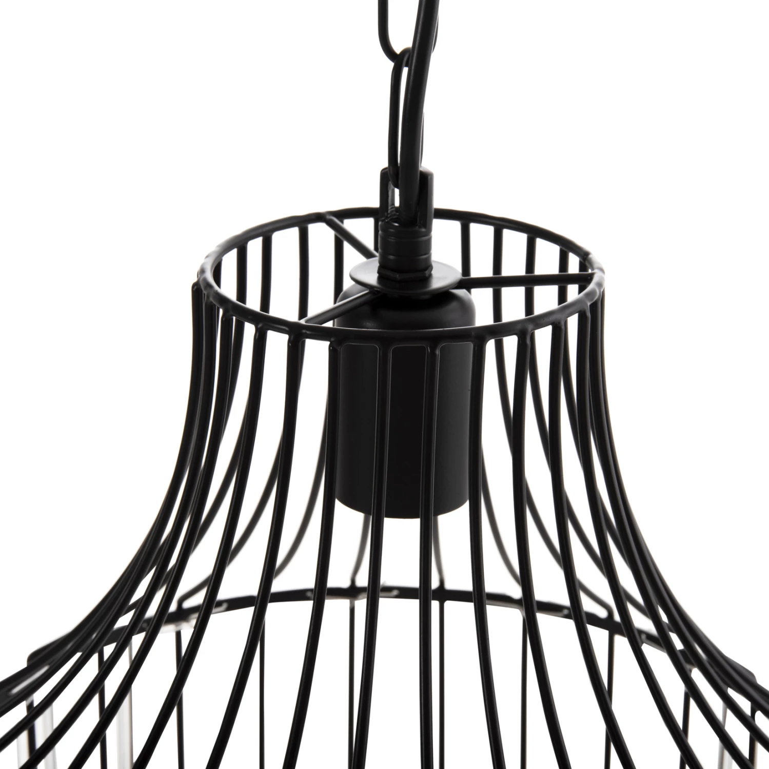Llambë varëse tavani, metal i zi dhe qelq, FH4093, Φ29x38-137Hcm