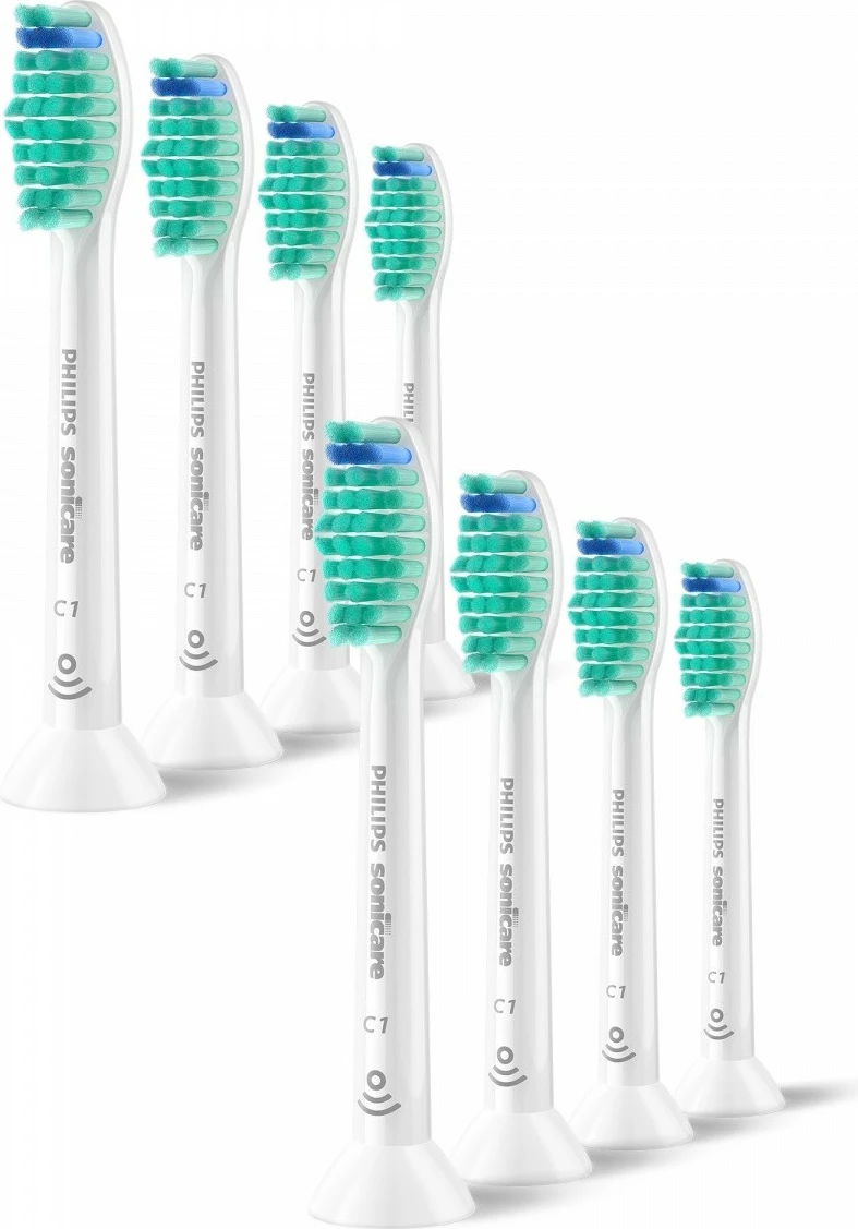 Koka zëvendësuese për furçë dhëmbësh elektrike, Philips ProResults HX6018/87, kompatibile me të gjitha Sonicare, BrushSync, e bardhë, set 8 copë