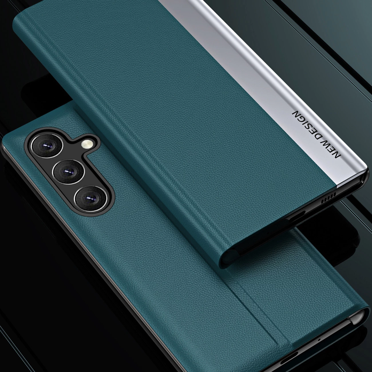Mbështjellës Hurtel Sleep Case Pro për Xiaomi Redmi Note 12 5G / Poco X5 5G, me kapak dhe mbajtëse, i zi