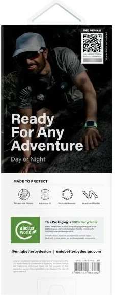 Rrip sportiv për Apple Watch UNIQ Stride SE, FKM Rubber, 42/41/40mm, që ndriçon në errësirë