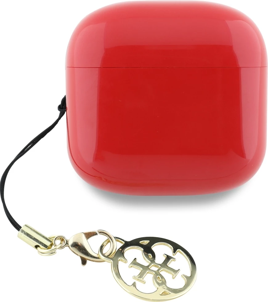 Kufje TWS Guess Glossy Effect me logo dhe varëse, Bluetooth 5.4, të kuqe