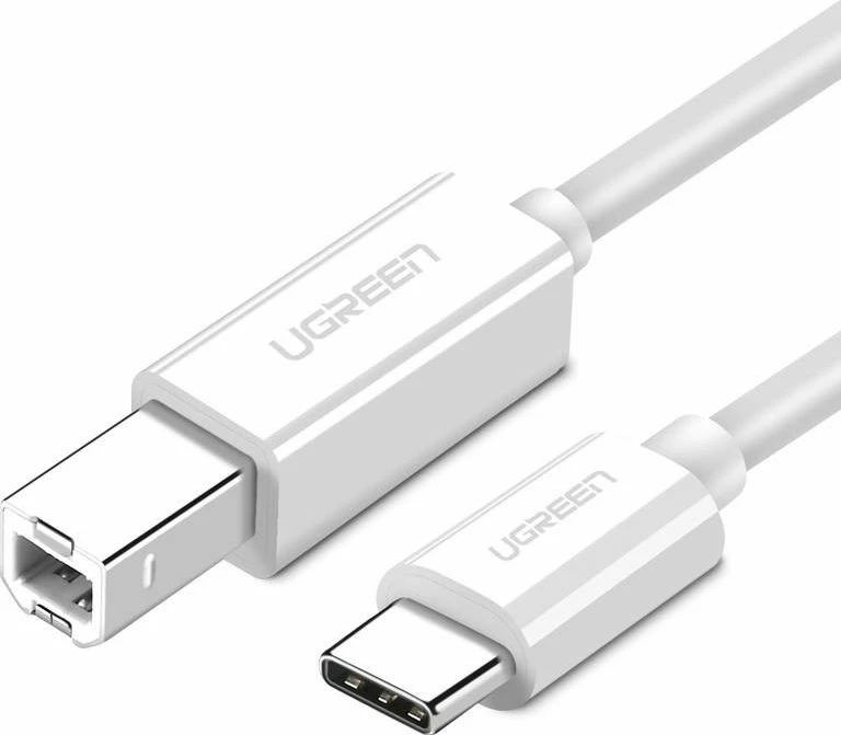 Kabllo USB Ugreen US241, USB-B në USB-C, 1.5 m, USB 2.0, e bardhë