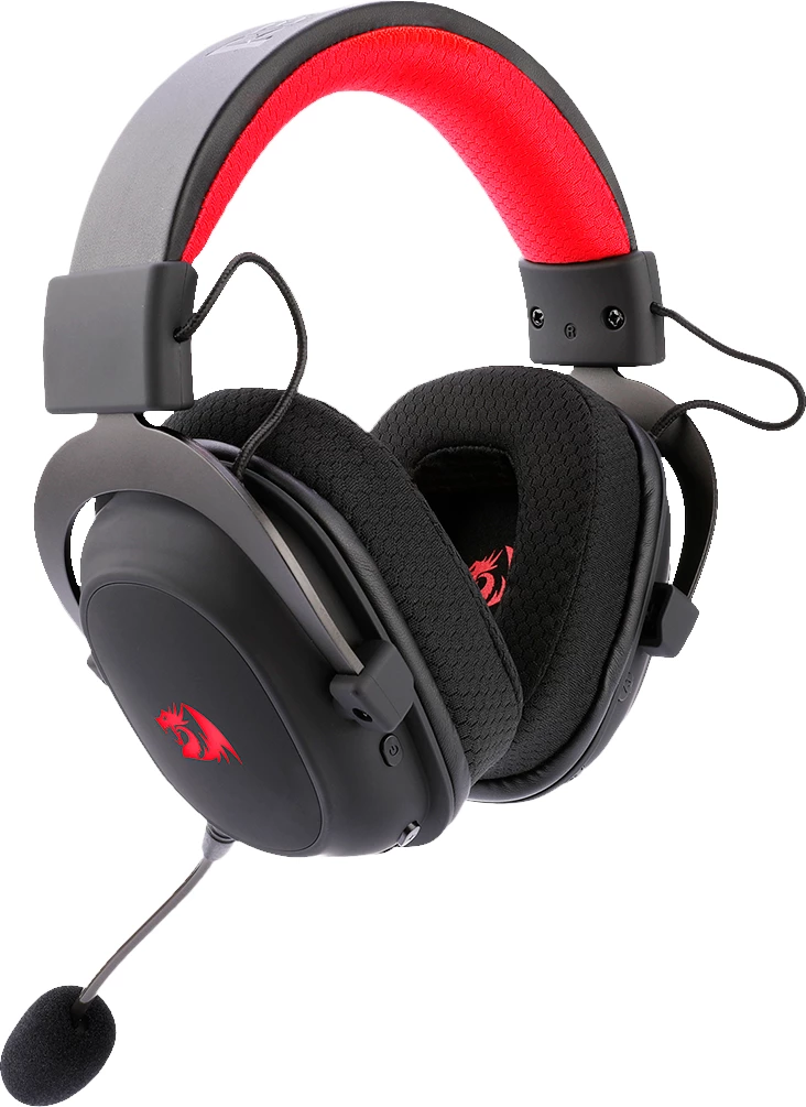 Kufje gaming Redragon Zeus Pro H510-PRO, wireless 2.4GHz/Bluetooth 5.0, 7.1, mikrofon i shkëputshëm, të zeza/kuqe, me USB dongle