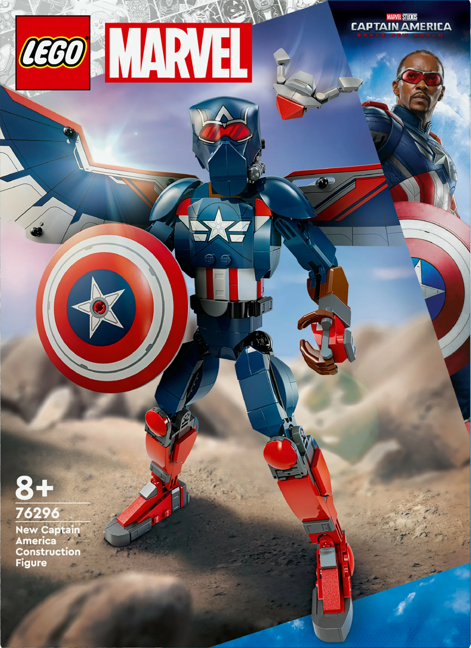 Set ndërtimi LEGO Marvel 76296 New Captain America, shumëngjyrësh