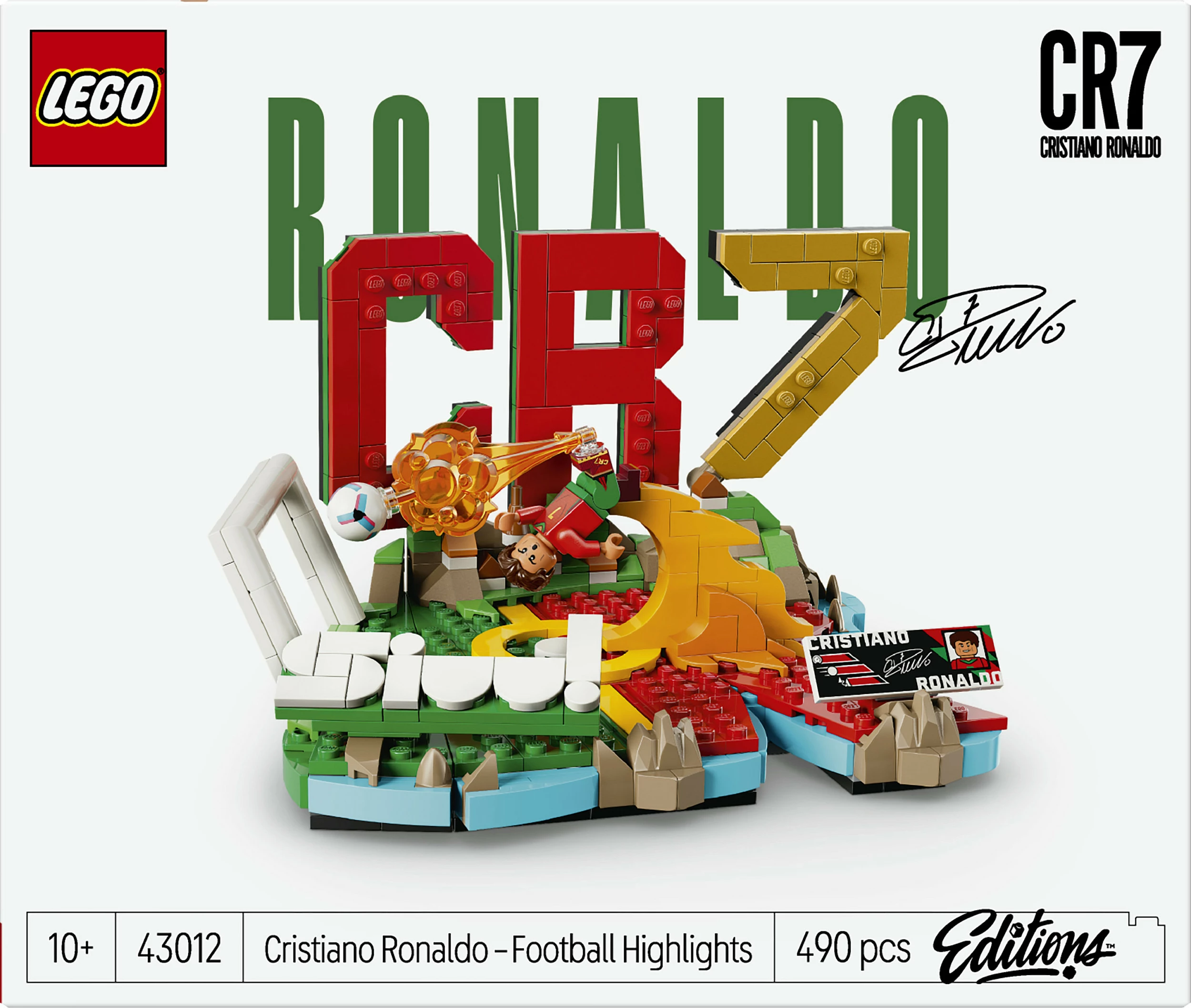 Set ndërtimi LEGO 43012 Cristiano Ronaldo (CR7) Football Highlights, 490 pjesë, shumëngjyrësh