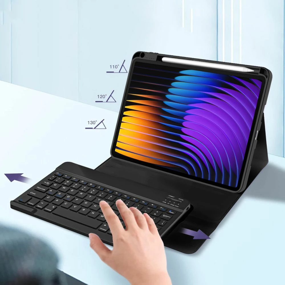 Mbështjellës me tastierë Bluetooth Tech-Protect SC Pen për Xiaomi Pad 7 / 7 Pro, i zi