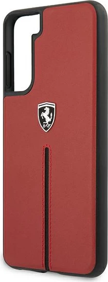 Mbështjellës Ferrari Off Track për Samsung Galaxy S21+, lëkurë natyrale, kuq