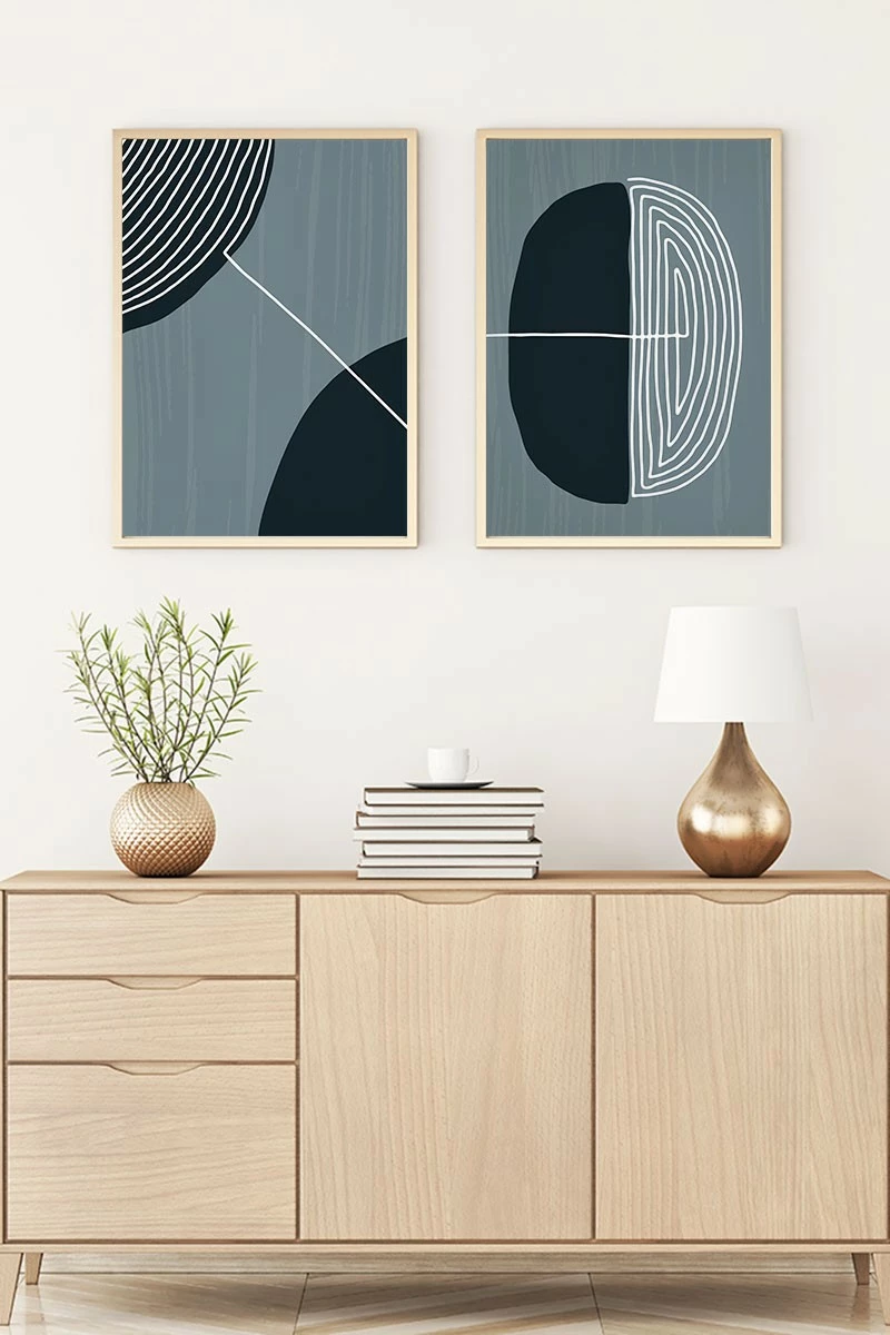 Pikturë dekorative me kornizë MDF (2 copë), Wallity, Huhu113, 50x35