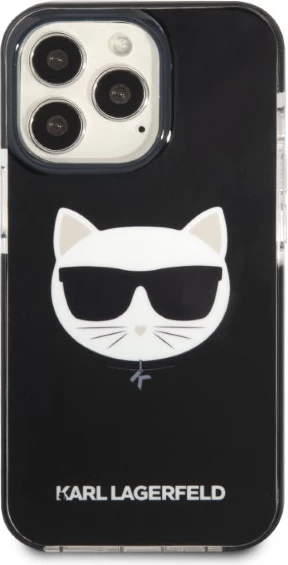 Mbështjellës Karl Lagerfeld Choupette Head për iPhone 13/13 Pro, 6.1", i zi
