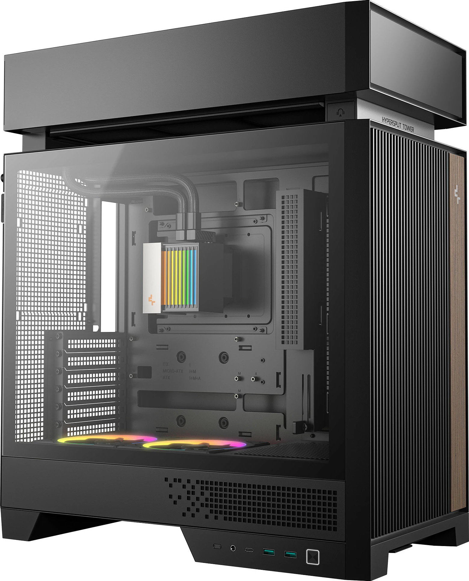 Kasë DeepCool CL6600, Midi Tower, ATX/micro ATX/Mini-ITX, Tempered Glass, RGB, e zezë