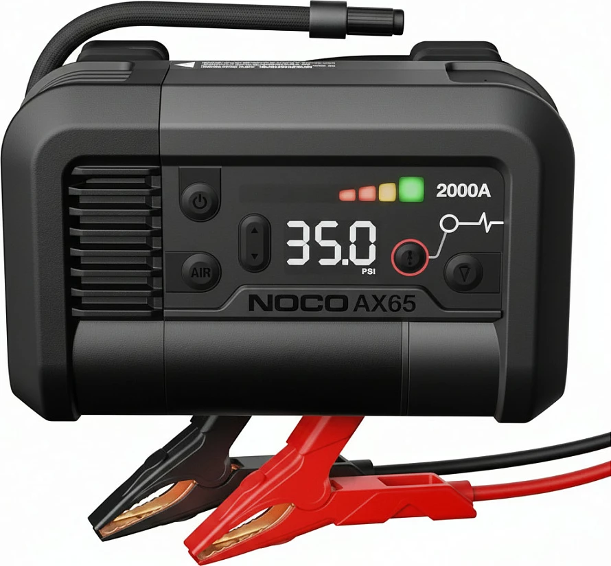 Jump starter dhe kompresor ajri NOCO AX65, 12V, 5250A, i zi/gri