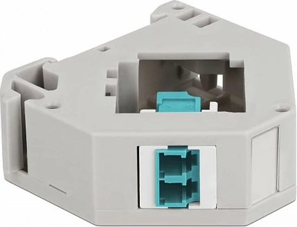 Adapter për shinë DIN DeLOCK Keystone LC Duplex femër-femër, aqua/gri/bardhë