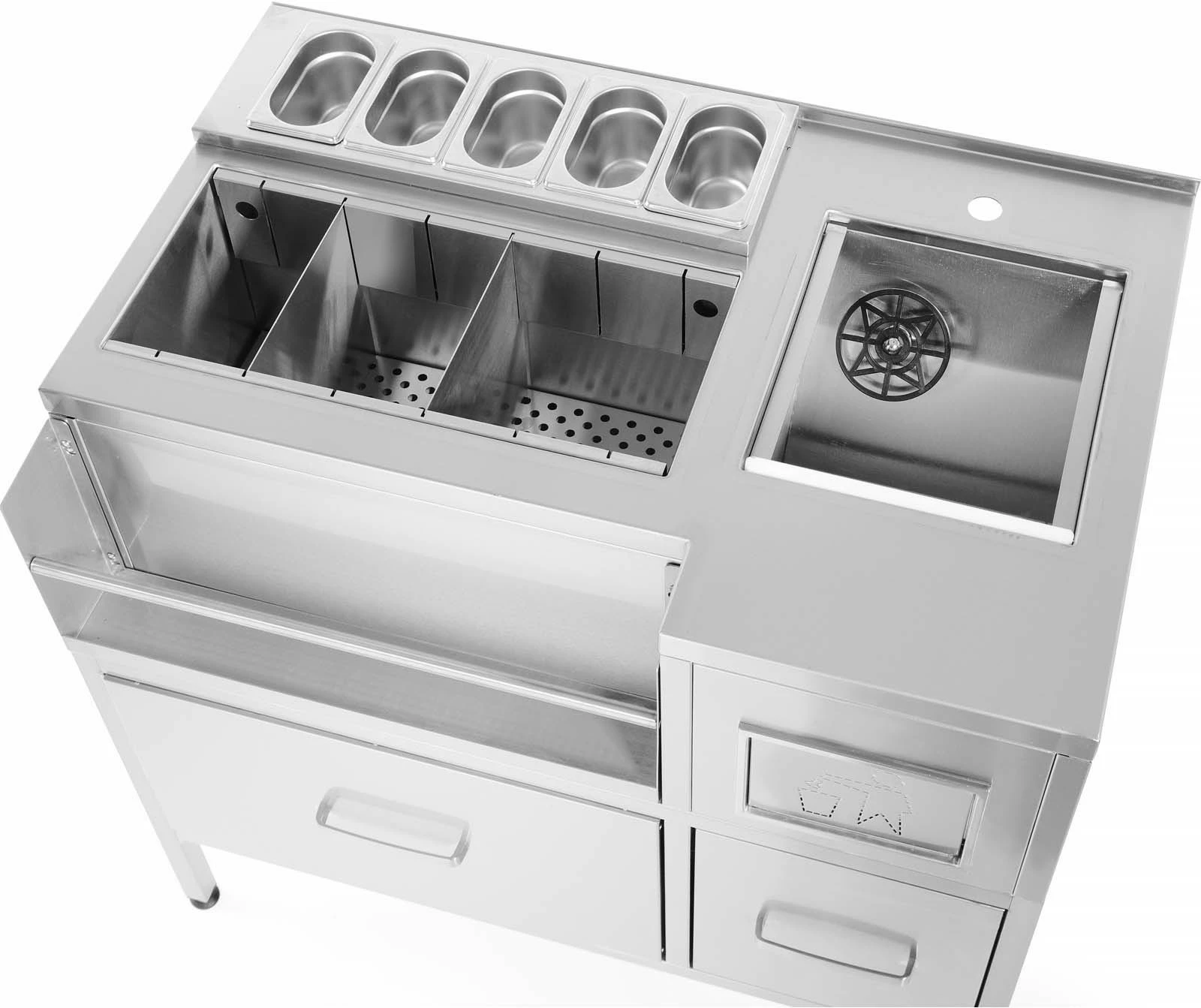 Stacion bar aperitiv, Barmatic Oxygen, çelik inox, argjendtë