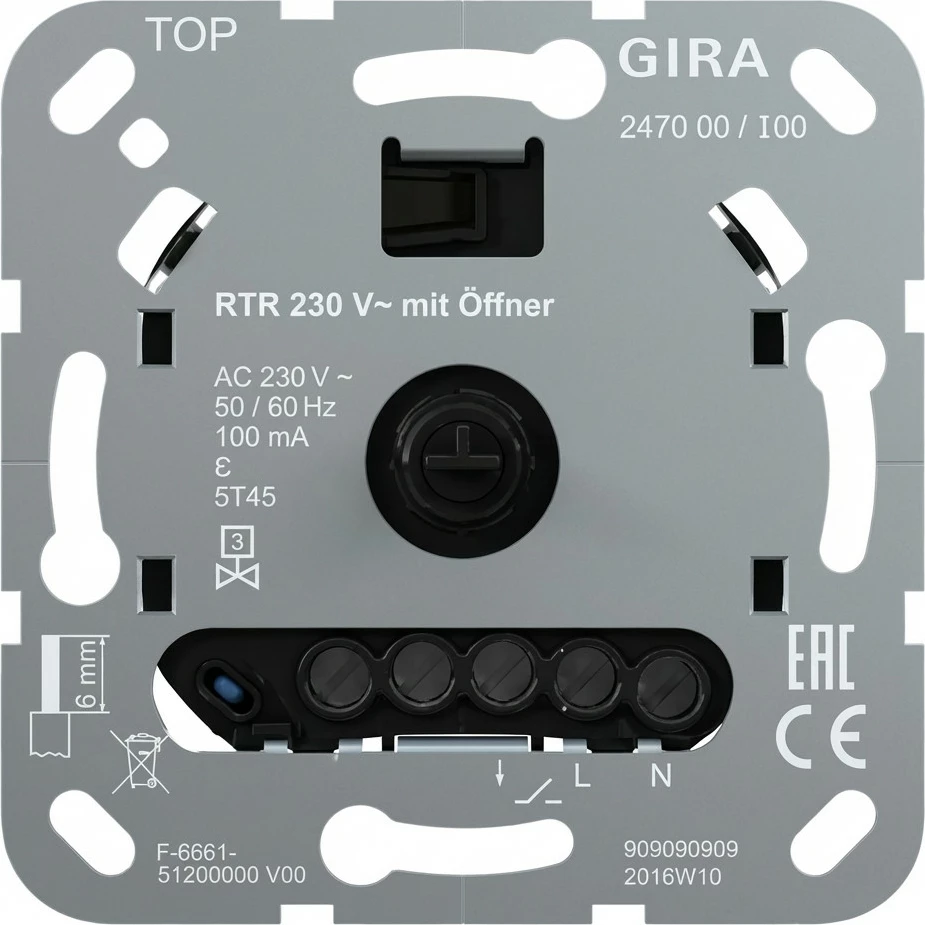 Rregullator temperature dhome GIRA 247000, 230V, 1Ö