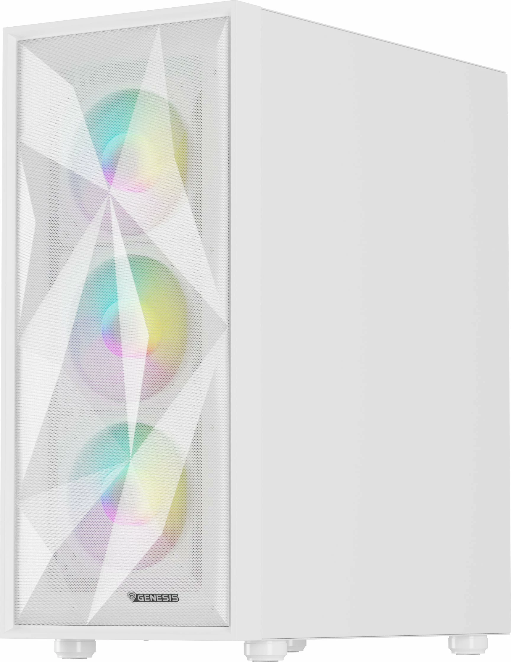 Kasë GENESIS Diaxid 605 ARGB (NPC-2173) Midi Tower ATX/microATX/Mini-ITX USB-C, e bardhë