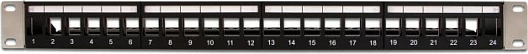 Patch panel Keystone DeLOCK 19" 24-port, 1U, i zi/argjendtë