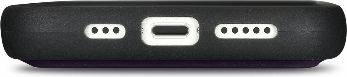 Mbështjellës iCarer Wallet Case 2in1 për iPhone 14 Plus, lëkurë natyrale, Anti-RFID, Vjollcë e errët