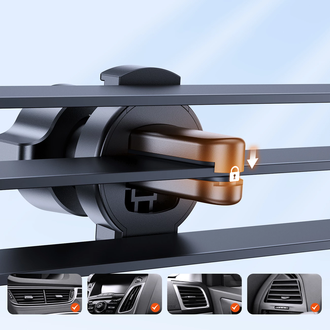 Mbajtëse celulari për veturë Joyroom JR-ZS283, montim në grilë ajrimi, kapëse me krahë teleskopikë, e zezë, në kuti