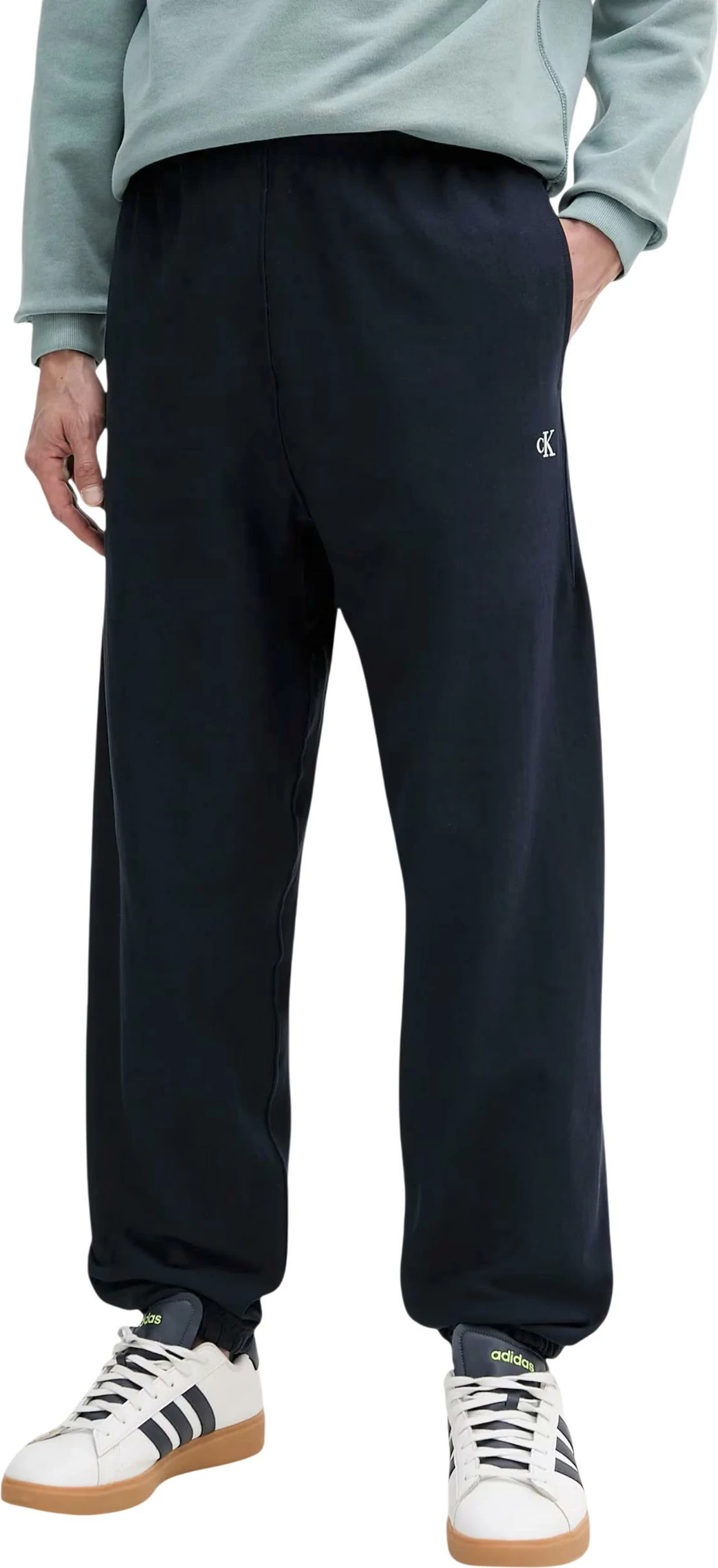 Pantallona sportive për meshkuj Calvin Klein Jeans PREMIUM TERRY MONOGR LV04RC279G, blu e errët