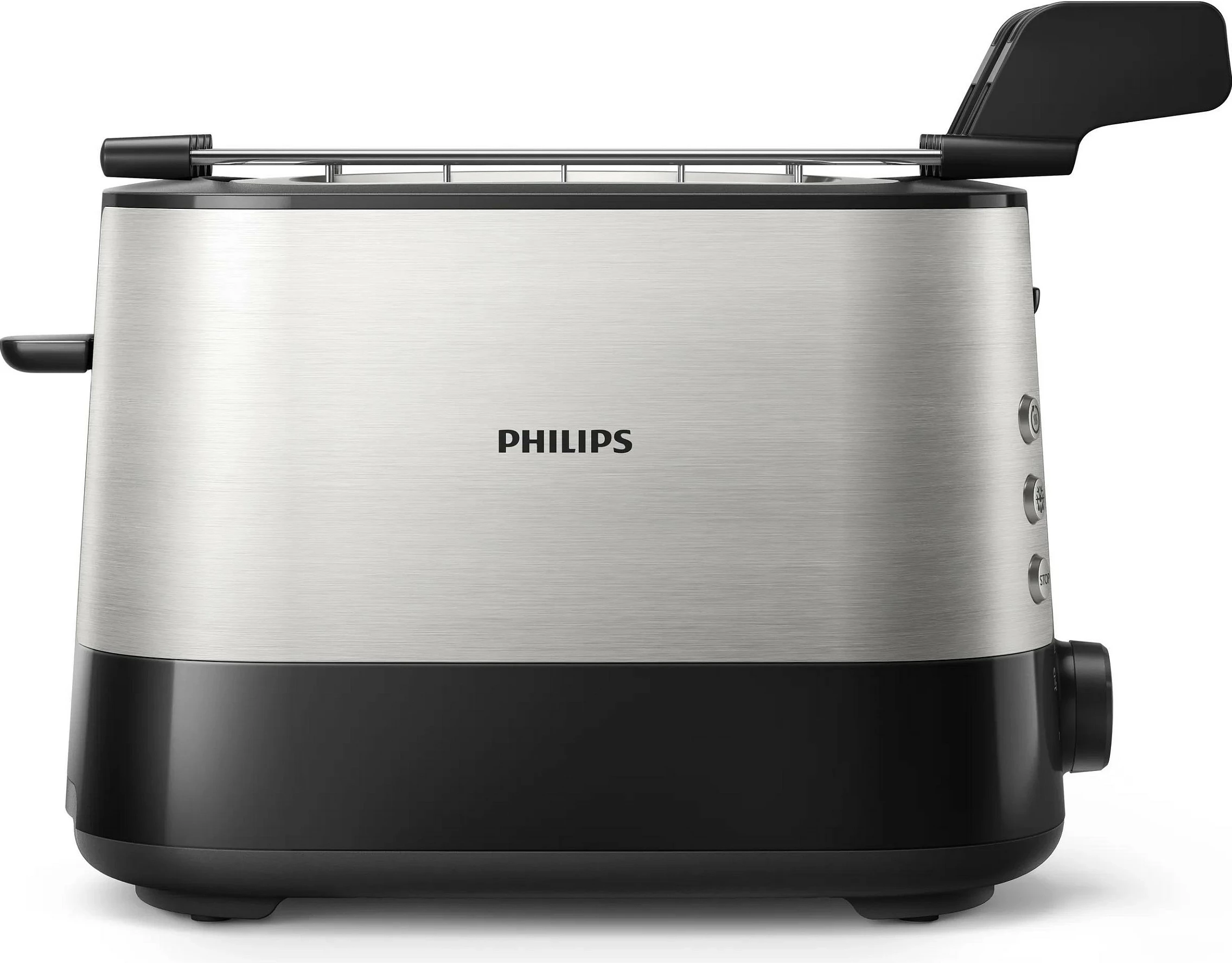 Toaster Philips Viva Collection HD2639/90, 2 feta, inox/e zezë