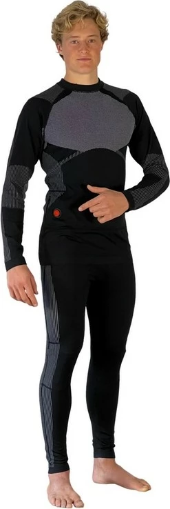 komplet rrobash të ngrohshme Glovii GXBXL, XL, 2x2600mAh (pantallona + bluzë me mëngë të gjata), e zezë