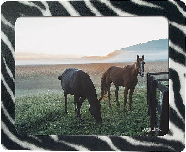 Mauspad LogiLink Fotorahmen Zebra Design, ekstra i hollë, i bardhë