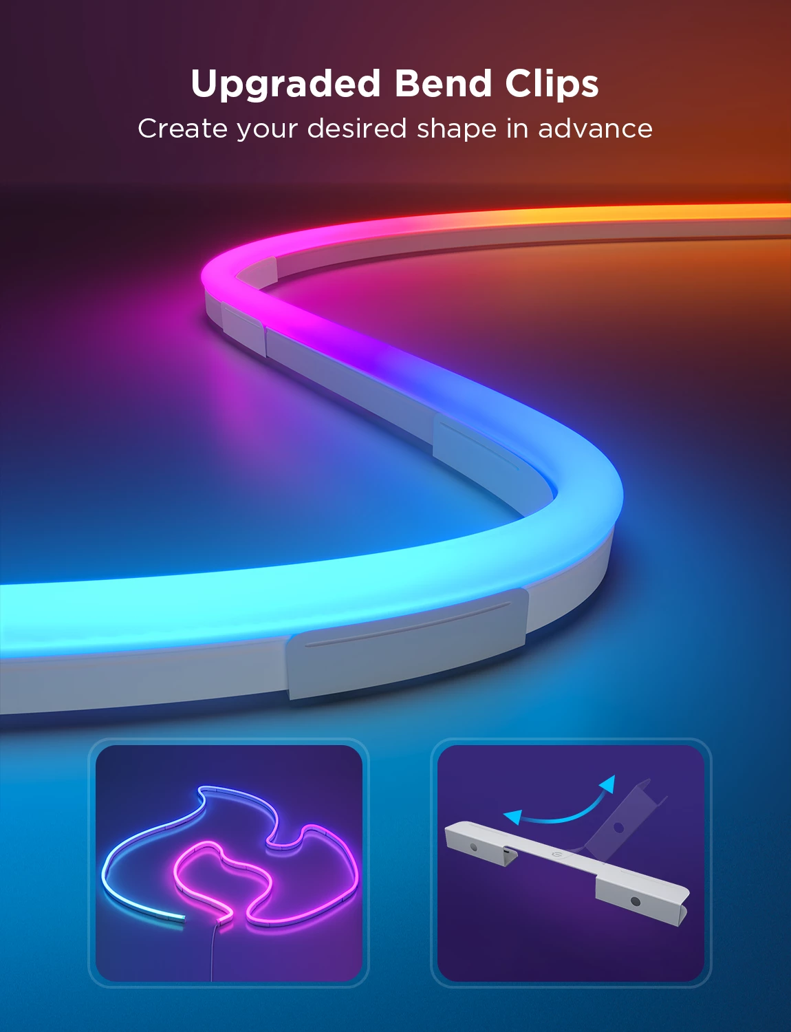 Shirit LED neon Govee Neon Rope Light 2S H61D4-W 4m RGBIC Bluetooth, i bardhë