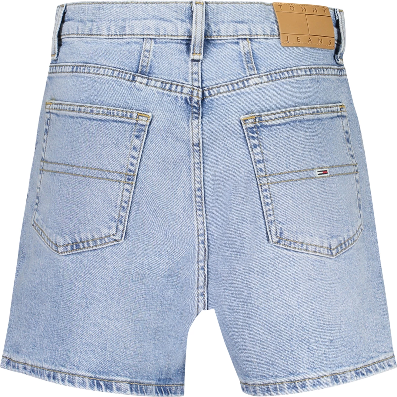 Shorce për femra TOMMY HILFIGER Jeans Mom, kaltër e çelët