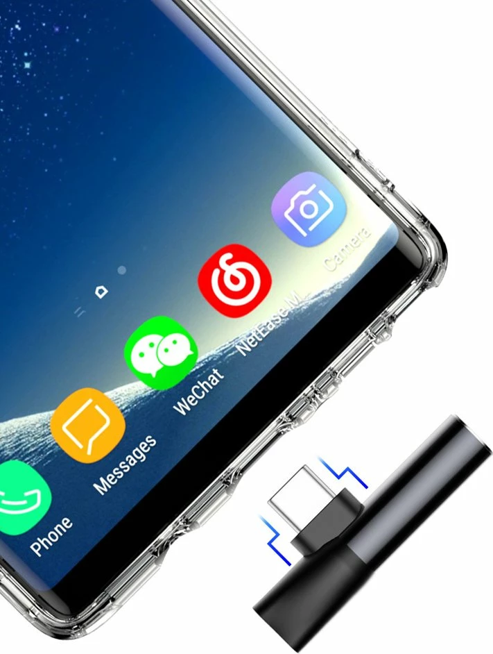 Adapter audio Baseus L41, USB-C në USB-C + 3.5 mm, i zi