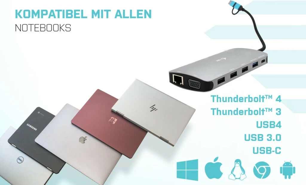 Docking station I-Tec USB 3.0/USB-C/Thunderbolt, 3x display, 100W, argjend