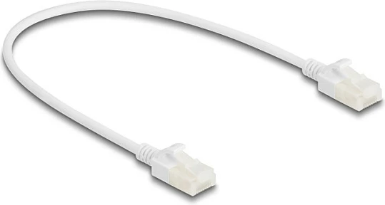 Kabllo rrjeti DeLOCK Cat6a RJ45-RJ45, 0.3 m, Slim, e bardhë