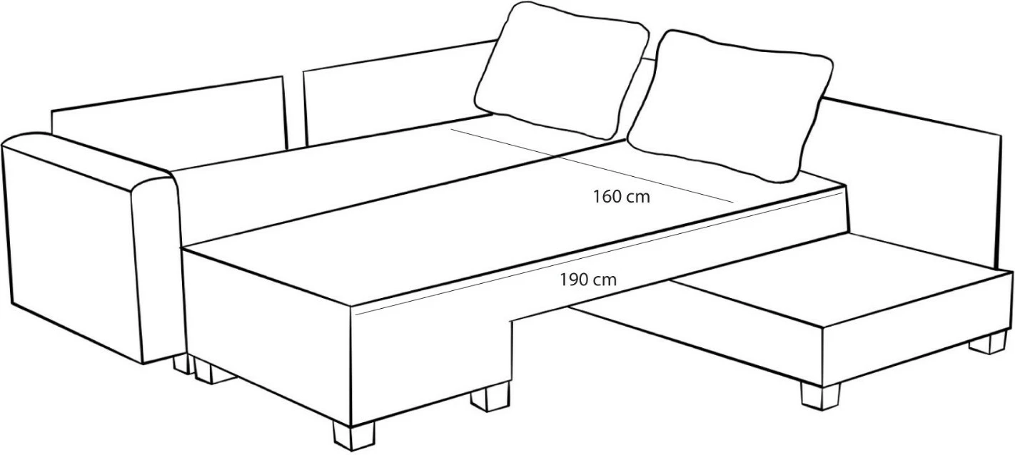 Kënd-sofë krevati Atelier del Sofa, kënd i djathtë, ngjyrë gri