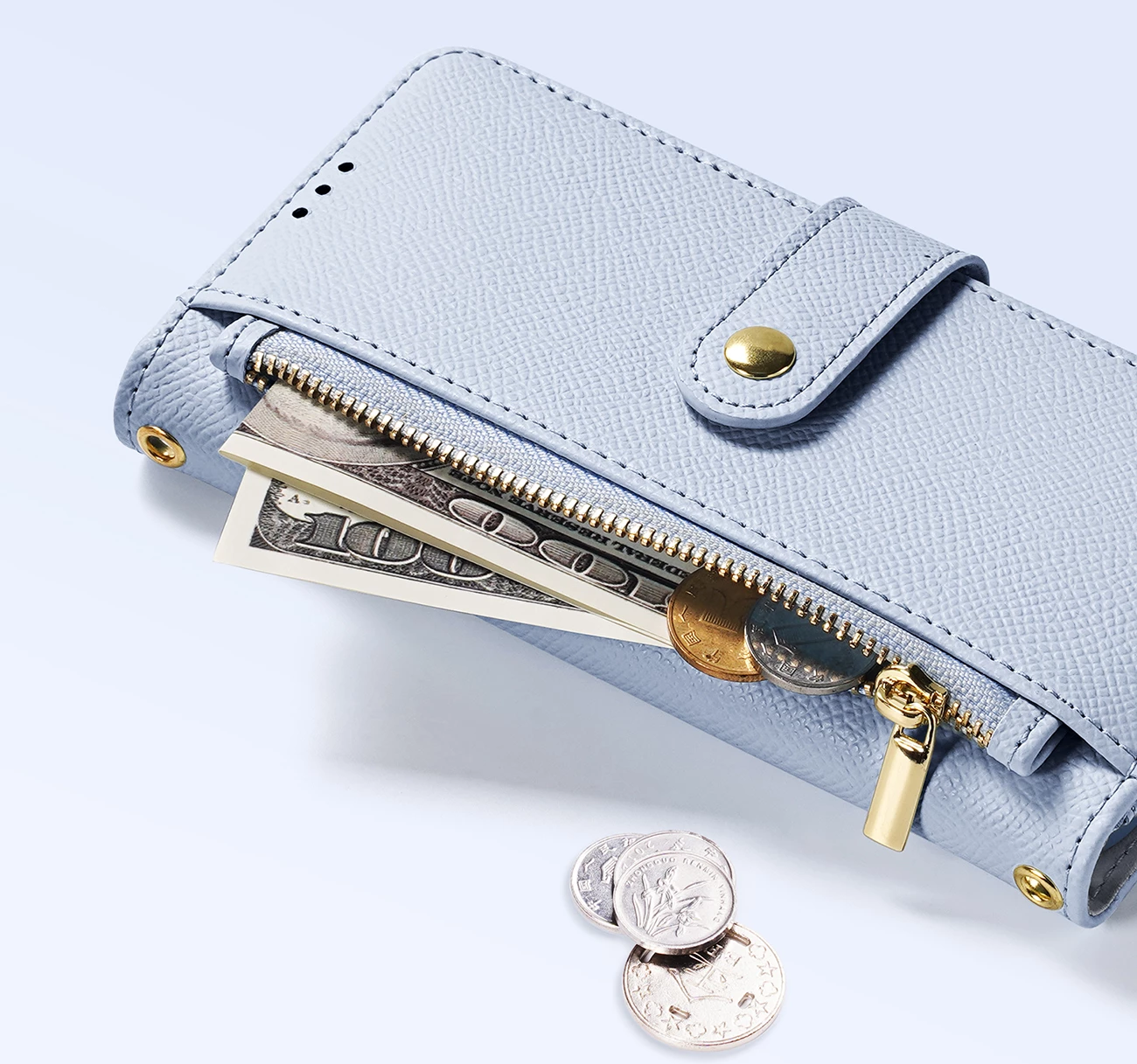 Mbështjellës Dux Ducis Lawa për iPhone 15 Pro, me portofol magnetik, lëkurë, Blu