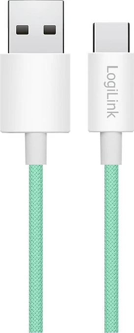 Kabllo USB LogiLink USB 2.0 A në Type-C, 1.5 m, 60W, najlon, e gjelbër
