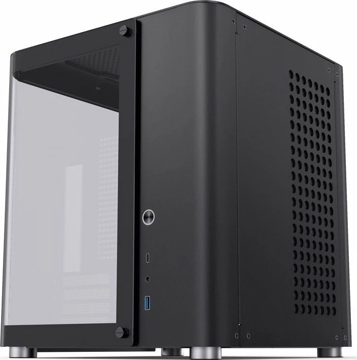 Kasë Jonsbo TK-1 2.0 mini tower Micro-ATX/Mini-ITX, tempered glass, USB-C, pa furnizim, e zezë
