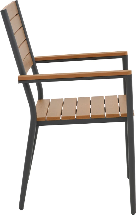 Tavolinë me karrige Synergy-Vitality set prej 3 copash alumini dhe kompensatë ngjyrë natyrale 80x80x74cm