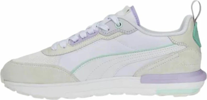 Atlete Puma për femra, ngjyrë krem-vjollcë-bardhë