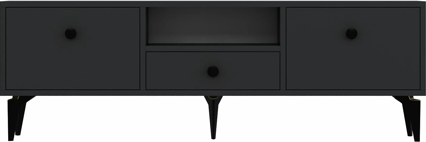 Komodë për TV Skye Decor, 1300-DROP-1, antracit, e zezë