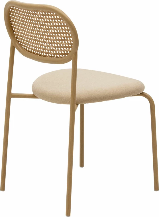 Karrige James pe rattan, ngjyrë bezhë-metal natyral, set me 4 copë