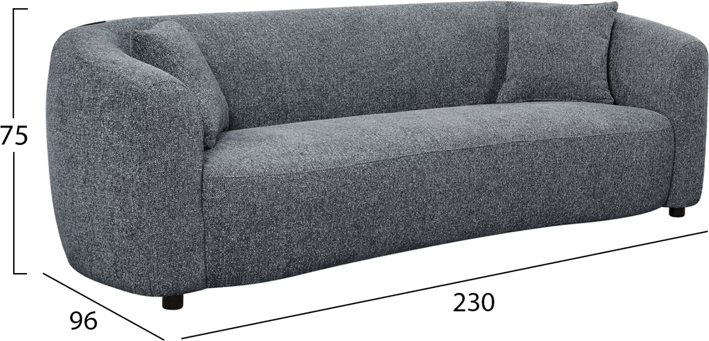 Divan treshe NORD, material gri, FH3321.01, 230x96x75cm